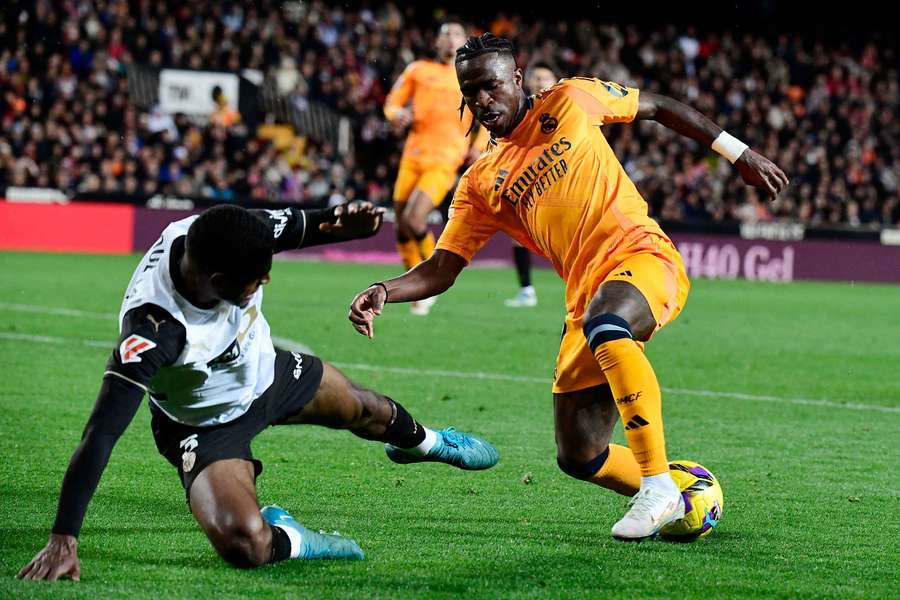 Vinicius, en el partido contra el Valencia.