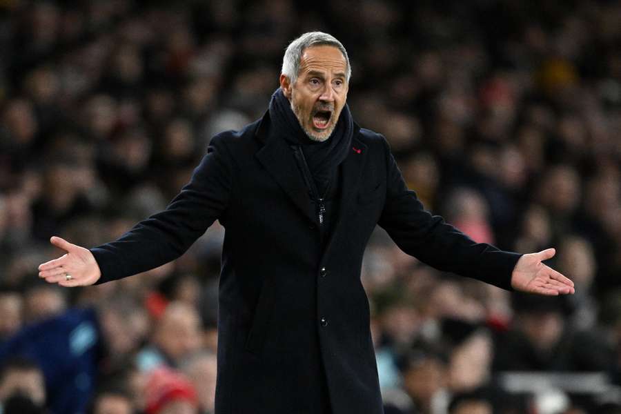 Adi Hütter à l'Emirates Stadium mercredi soir.