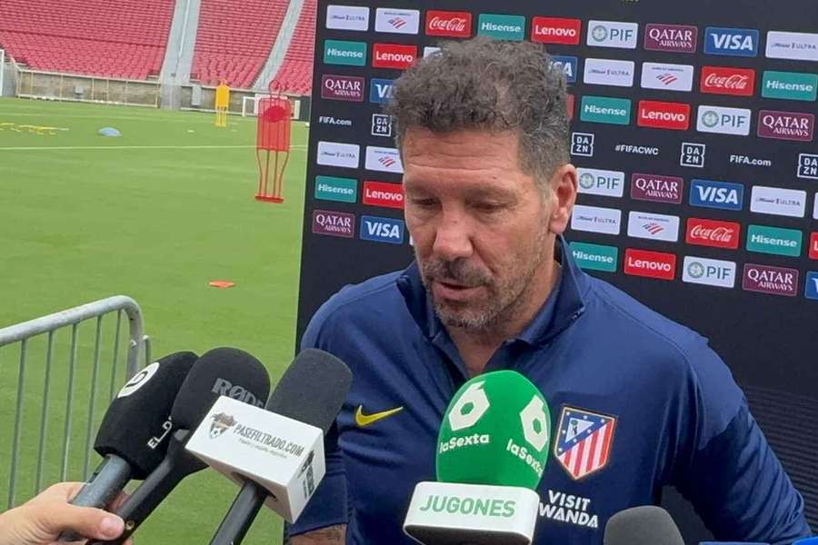 Simeone during Atletico Madrid's media day