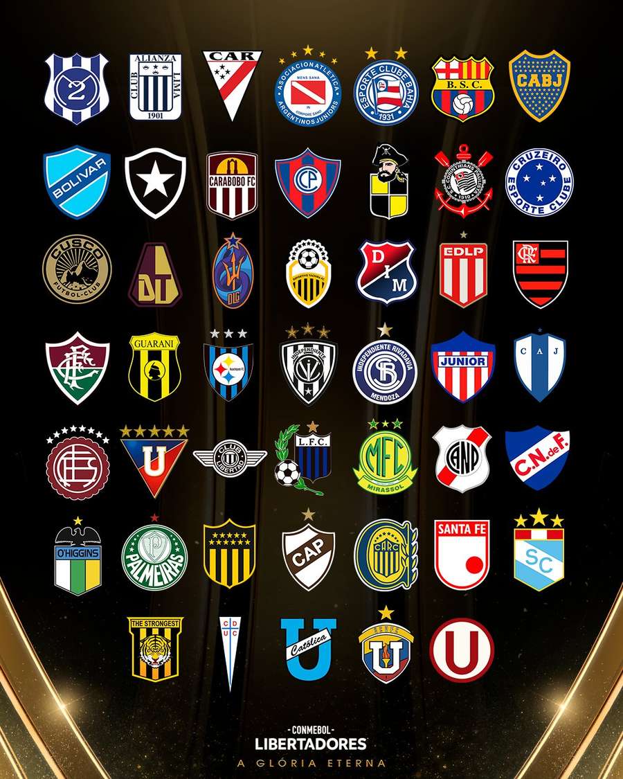 Os 47 times que disputarão a Libertadores 2026 Os 47 times que disputarão a Libertadores 2026
