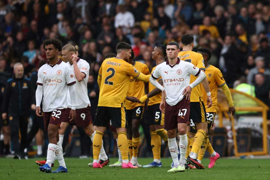 No primeiro turno, o City perdeu para o Wolverhampton por 2 a 1