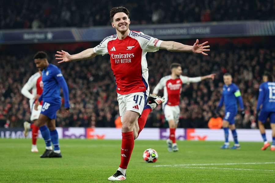 Declan Rice scored his first Champions League goal on Wednesday