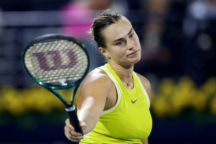 Sabalenka looking bemused