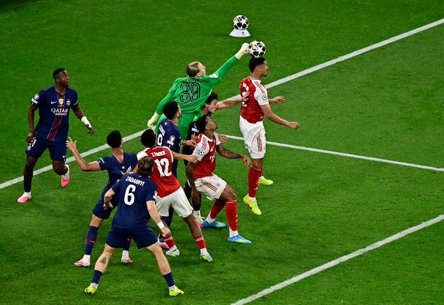 Matvey Safonov punches away a late corner