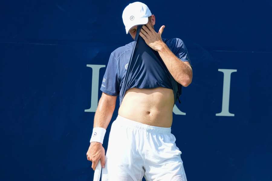 Tallon Griekspoor gets frustrated after losing a point against Tomas Martin Etcheverry