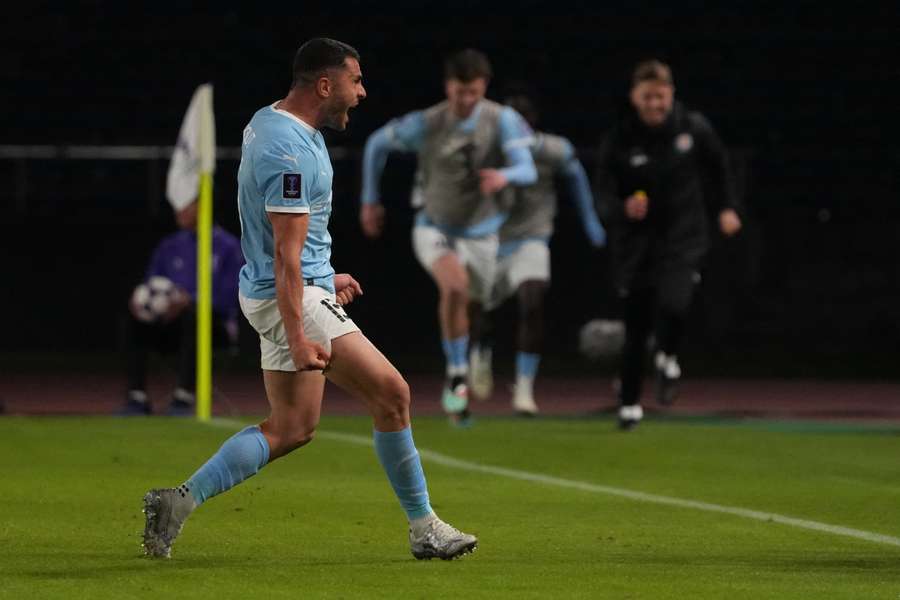 Melbourne City's Andrew Nabbout celebrates his Champions League winner on Tuesday night. Melbourne City's Andrew Nabbout celebrates his Champions League winner on Tuesday night.
