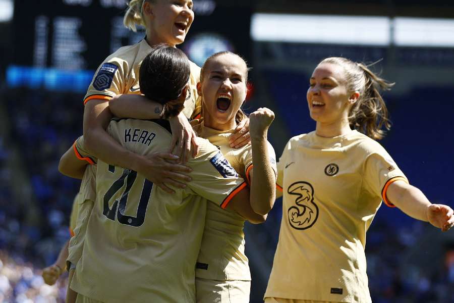 Kerr and Chelsea celebrate opening the scoring
