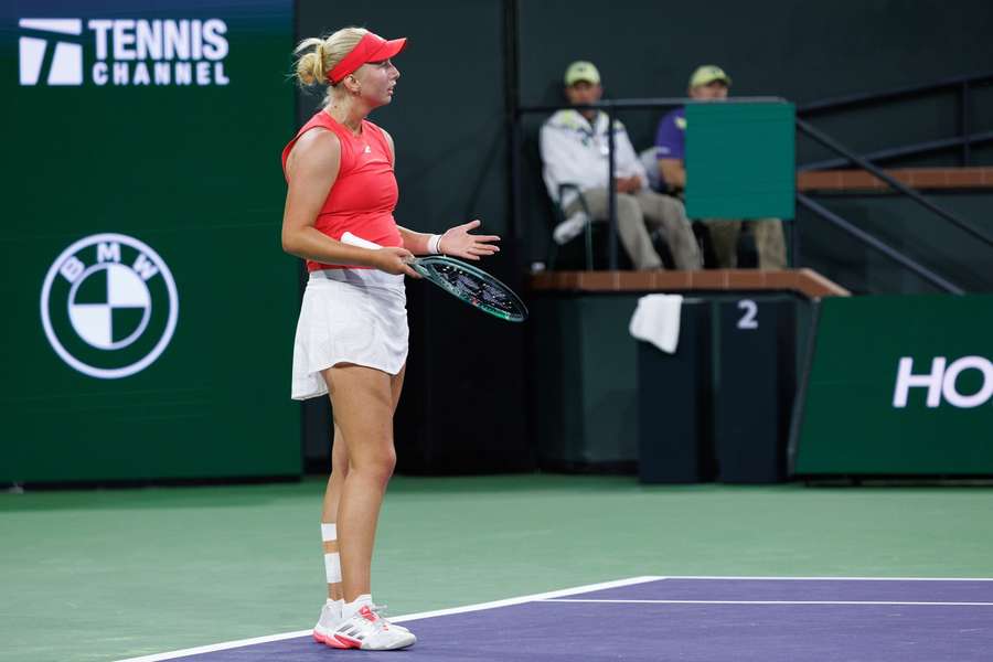 Tauson cut a frustrated figure in the match against Badosa