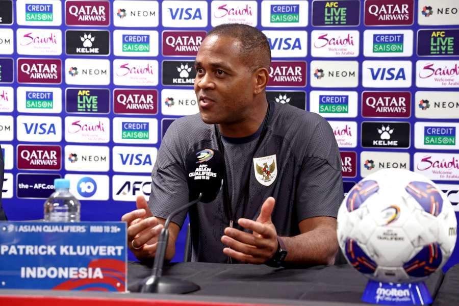 Indonesian head coach Patrick Kluivert during a press conference at Allianz Stadium in Sydney