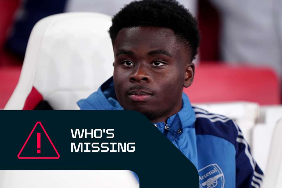 Saka is set for a spell on the sidelines