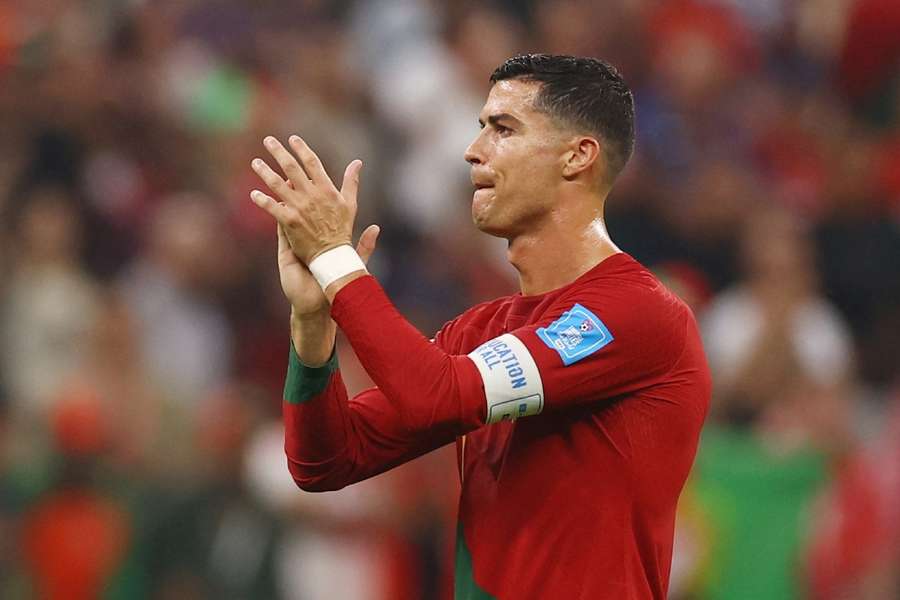 Cristiano Ronaldo applauds the fans after Portugal's World Cup exit