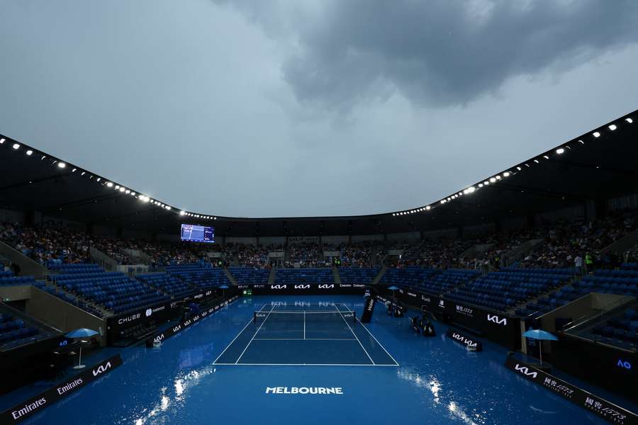 Storms halt play on outside courts at Australian Open