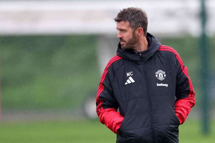 Manchester United manager Michael Carrick during training Manchester United manager Michael Carrick during training