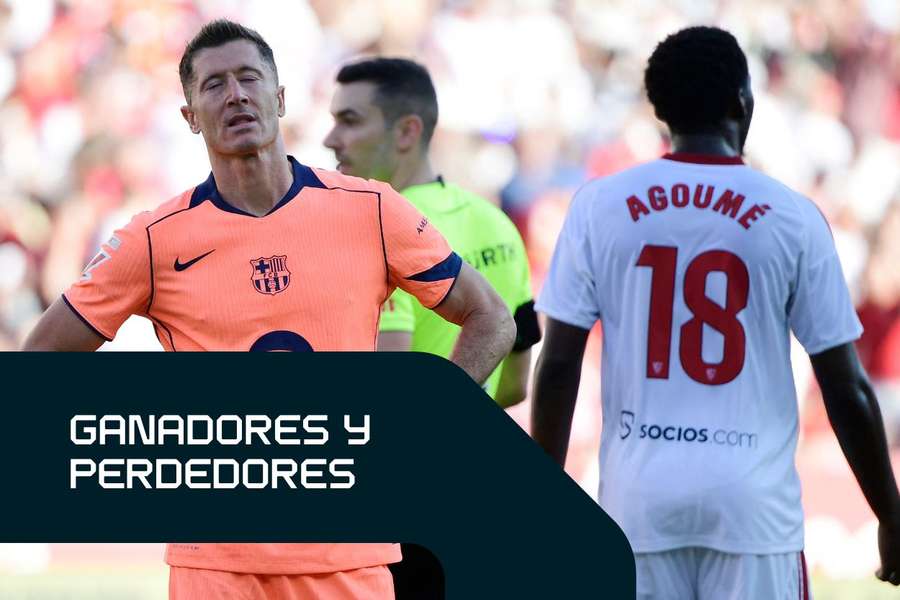 Lewandowski se frustra en Sevilla