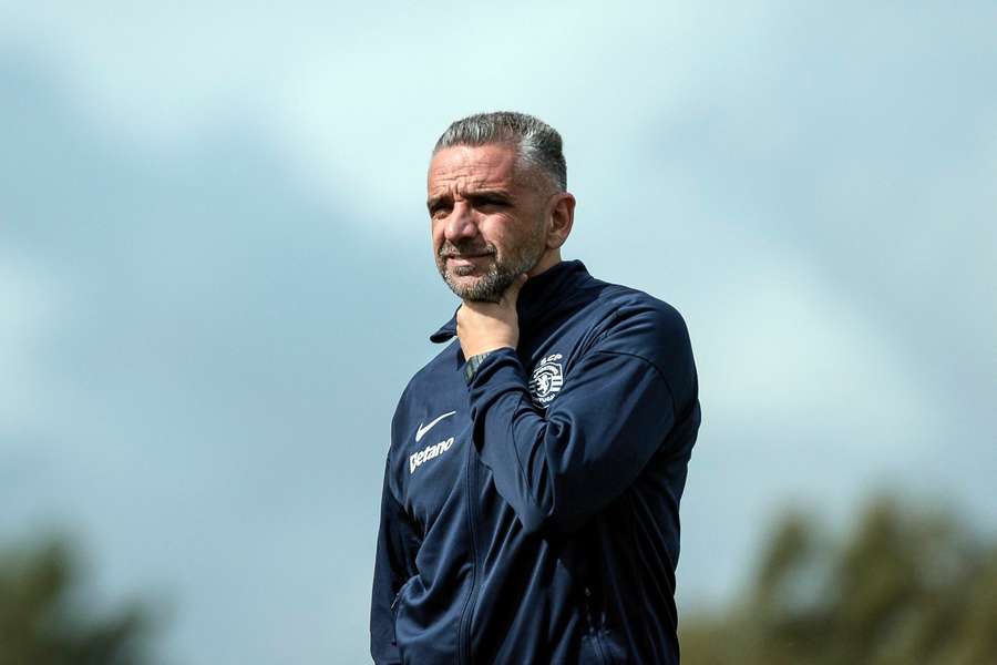 Rui Borges no treino do Sporting Rui Borges no treino do Sporting