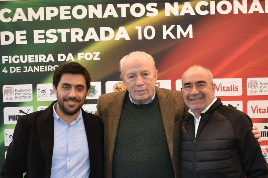 João Pontes (presidente da ADAC), Pedro Santana Lopes (presidente da Câmara Municipal da Figueira da Foz) e Domingos Castro (presidente da FPA)