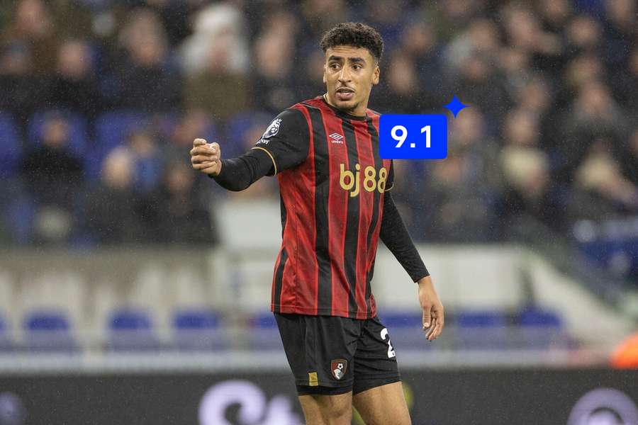 Bournemouth's James Hill reacts against Everton