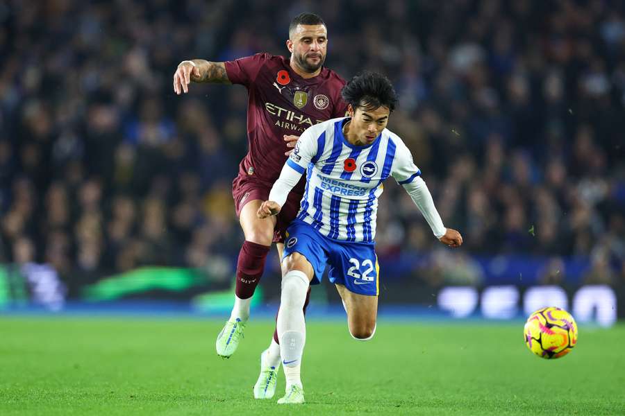 Kyle Walker em ação diante do Brighton