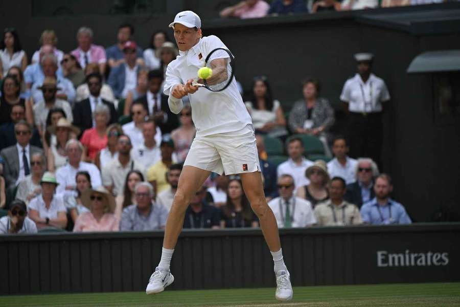 Jannik Sinner během wimbledonského finále.