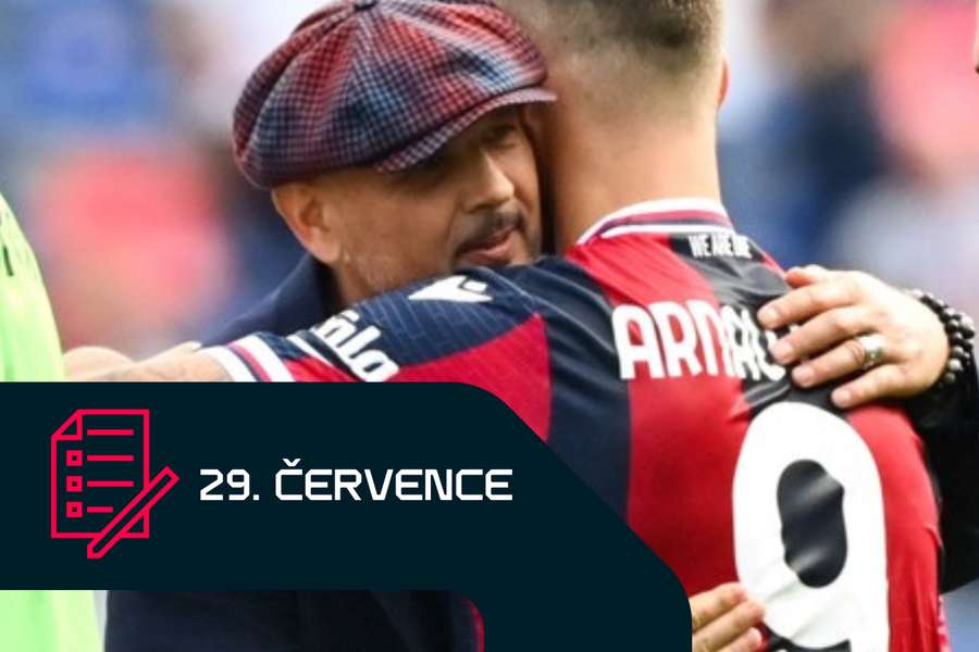 Siniša Mihajlovič a Marko Arnautovič za dob společného působení v Boloni.
