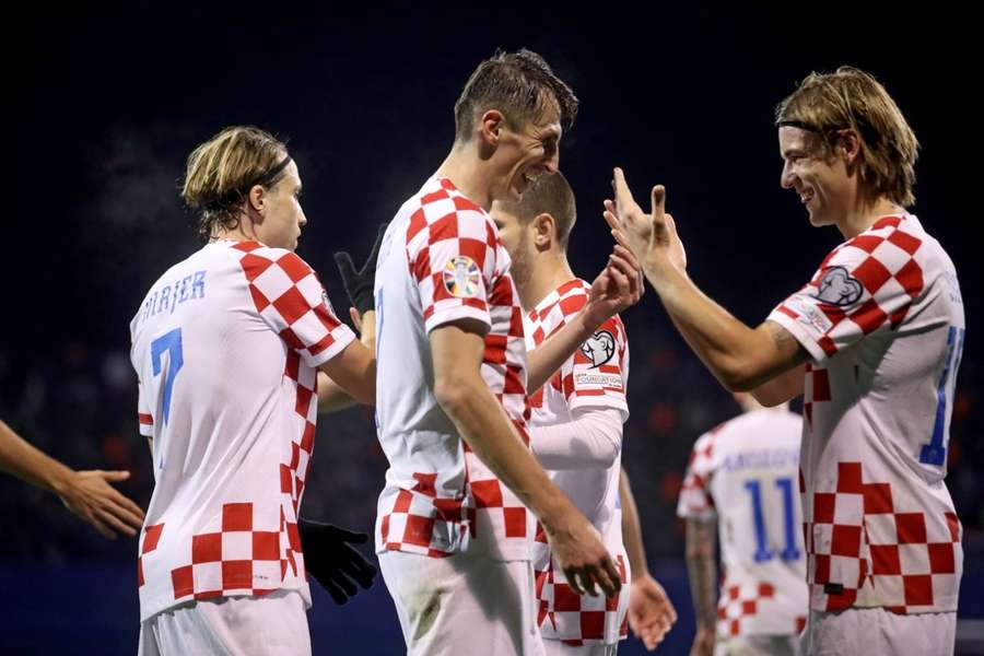 Budimir celebra el gol de Croacia