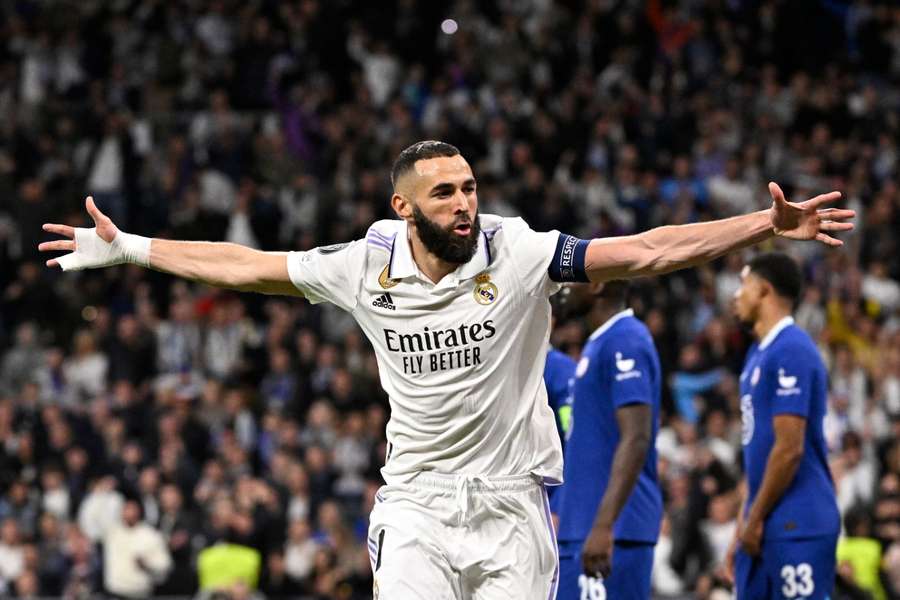 Benzema après son but.