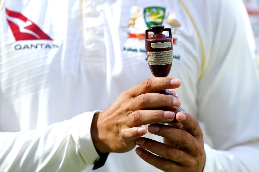 A detailed view of the urn as Australia retained the Ashes in 2019