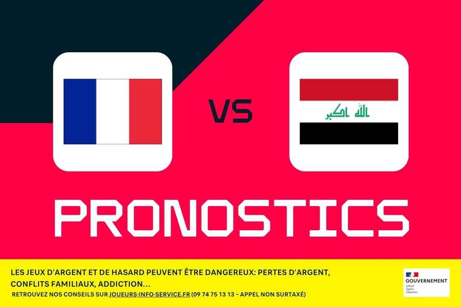France - Irak : pronostics CDM, meilleurs paris et cotes (2eme journée)