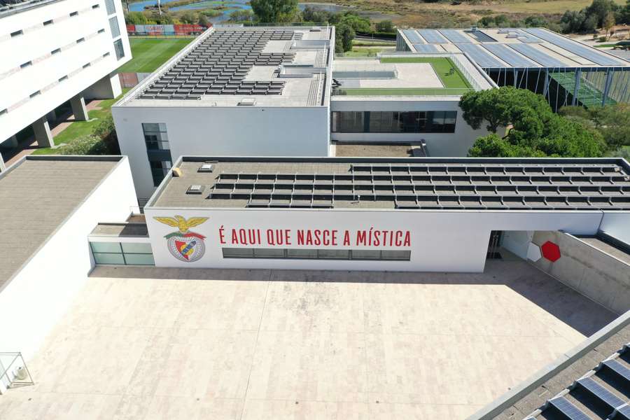 Aerial image of the Benfica Campus in Seixal
