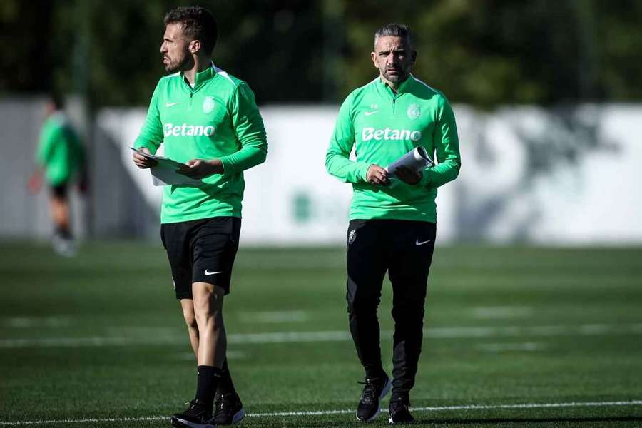 Rui Borges no treino do Sporting