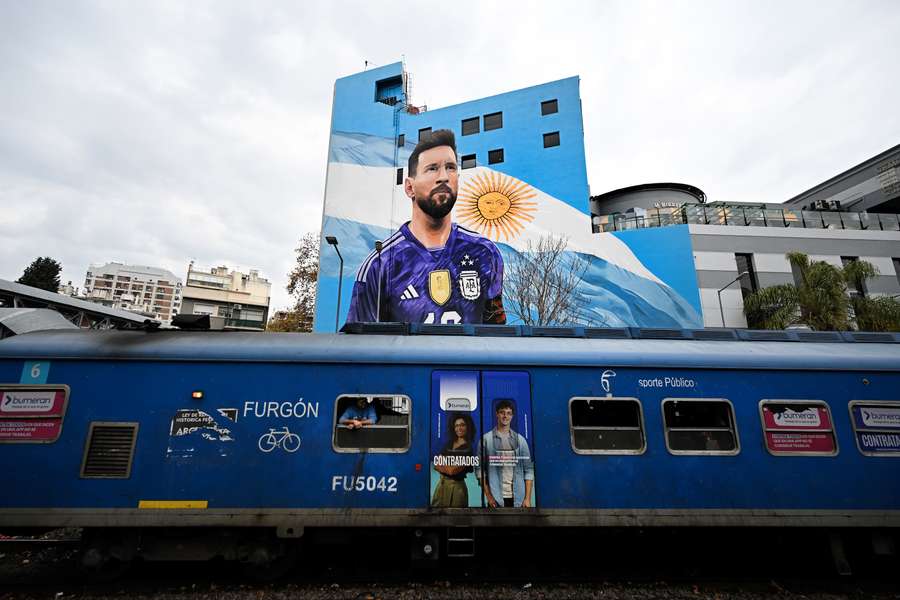 Mural en Buenos Aires para realzar la figura de Messi