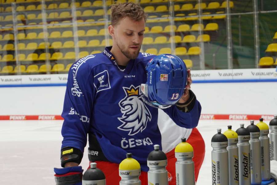 Jiří Smejkal na tréninku české reprezentace.