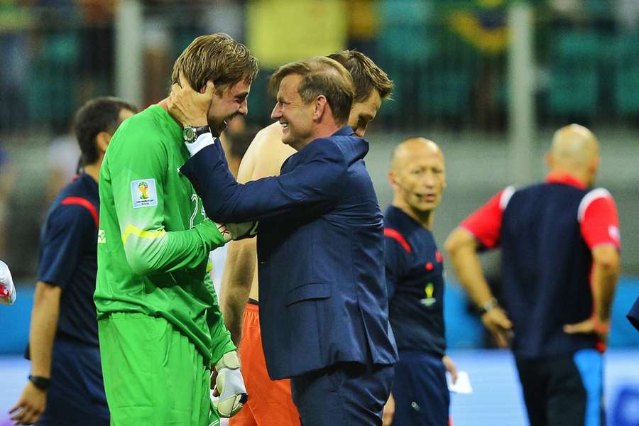 Hoek and Krul celebrate together