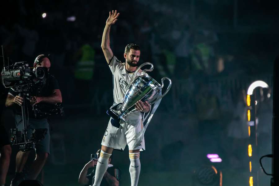 Nacho, con la Champions, su último título con el Real Madrid