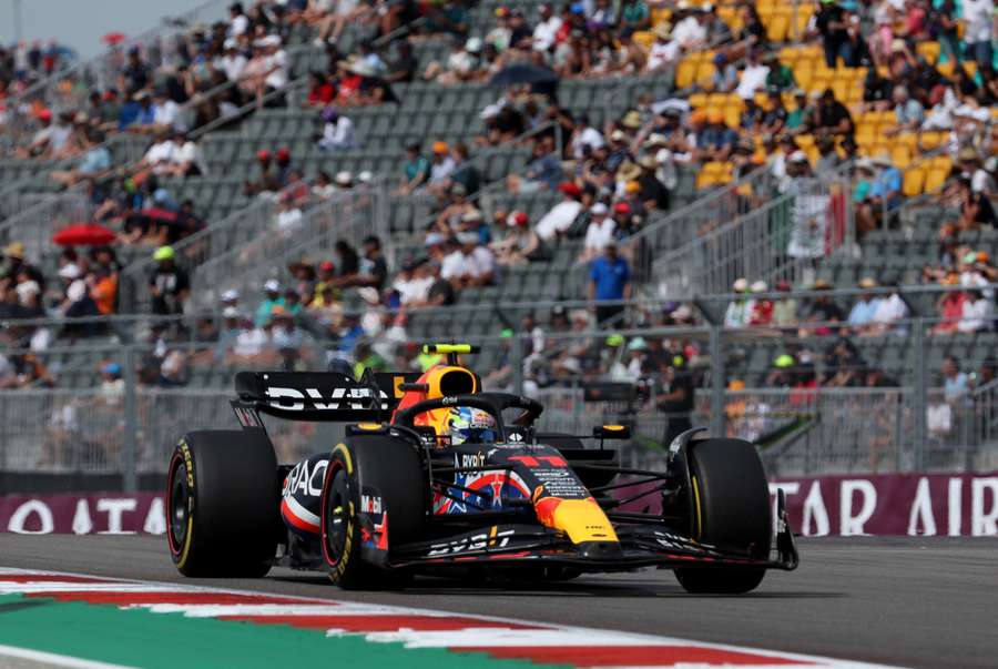 Red Bull's Sergio Perez in action during the sprint shootout in Austin