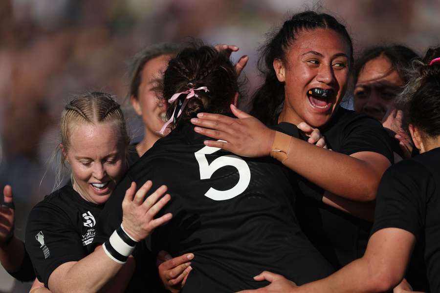 New Zealand celebrate their thrashing of Scotland