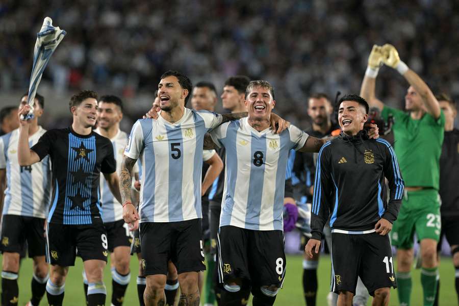 Les Argentins après leur victoire.