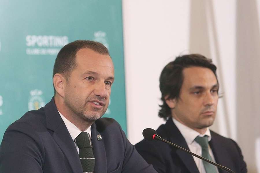 Frederico Varandas, presidente do Sporting, com André Bernardo, vice-presidente e administrador da SAD