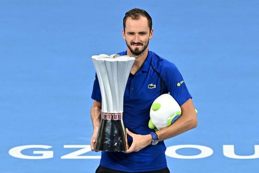 Daniil Medvedev with his trophy Daniil Medvedev with his trophy