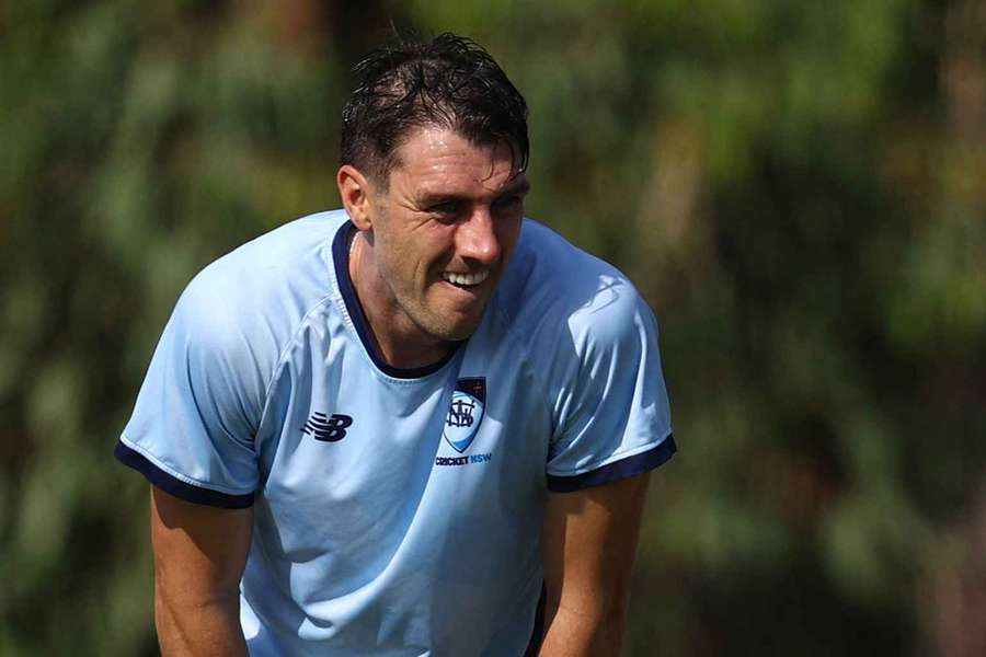 Pat Cummins took part in a training session at Cricket Central last week, but has yet to regain fitness