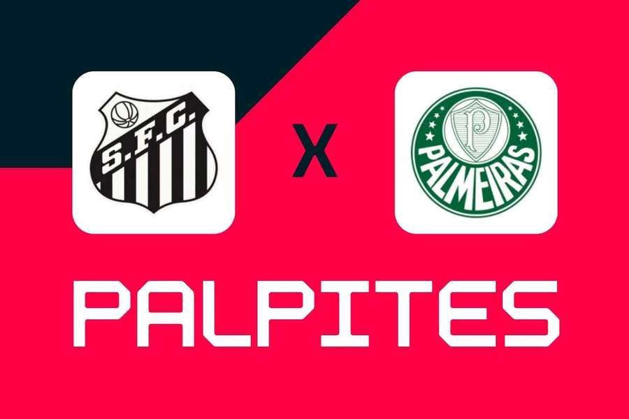 Santos e Palmeiras se enfrentam neste sábado (15), na Vila Belmiro, às 21 horas. 