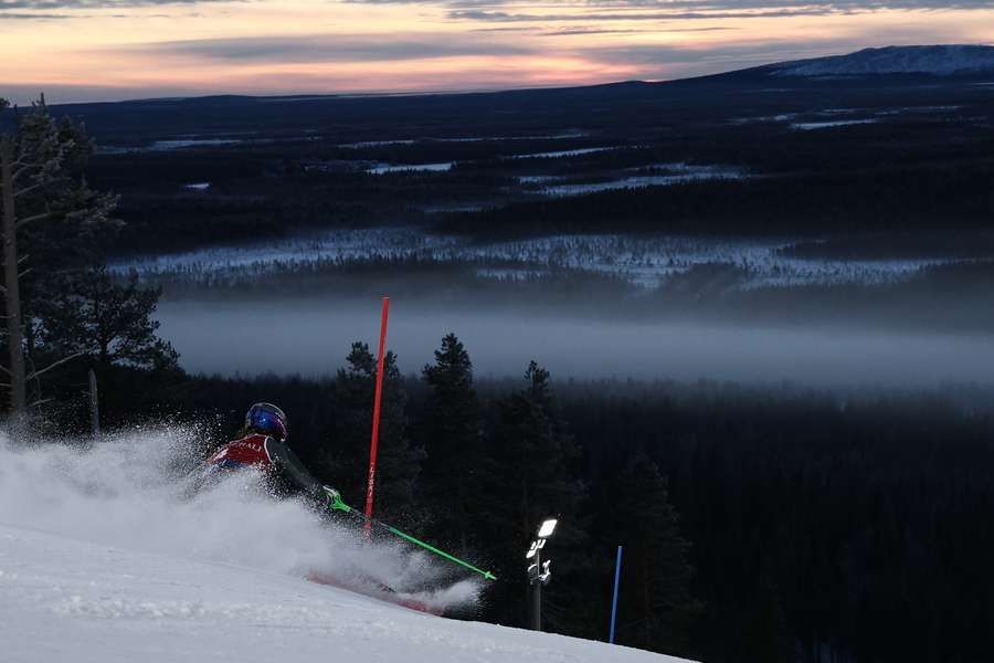 Lucas Braathen beim Slalom in Levi