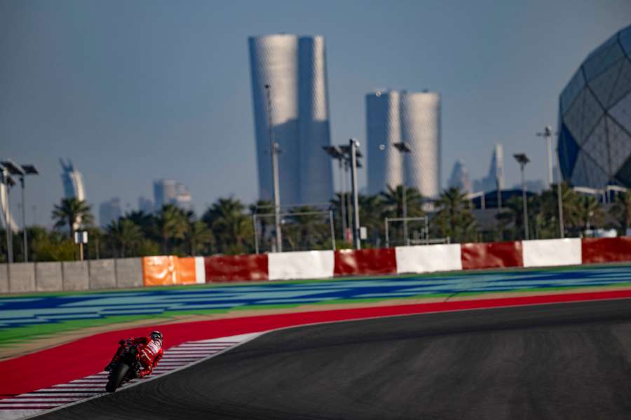 Pecco Bagnaia durante gli ultimi test in Qatar