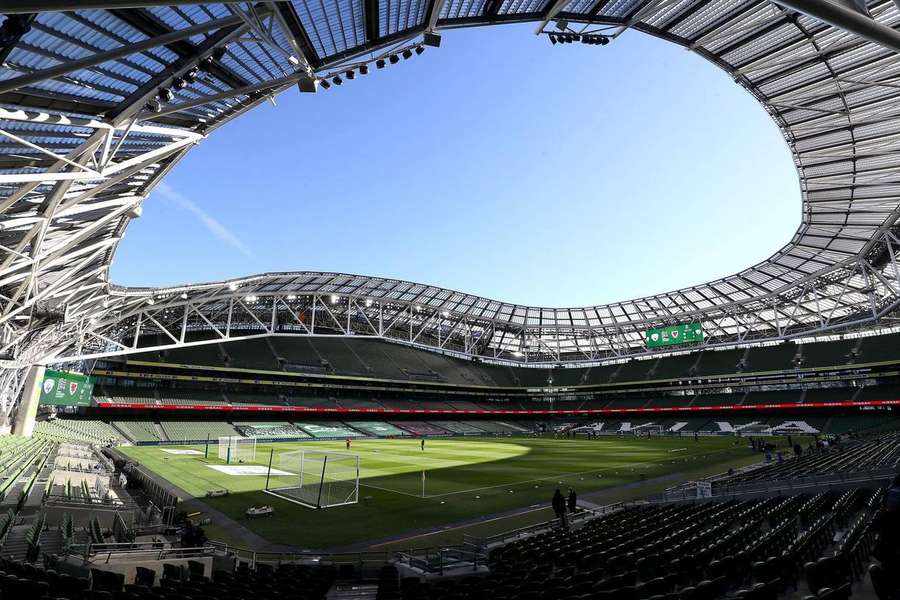 L'Aviva Stadium de Dublin, un des stades qui accueillera l'Euro 2028 si la candidature anglo-irlandaise est retenue.