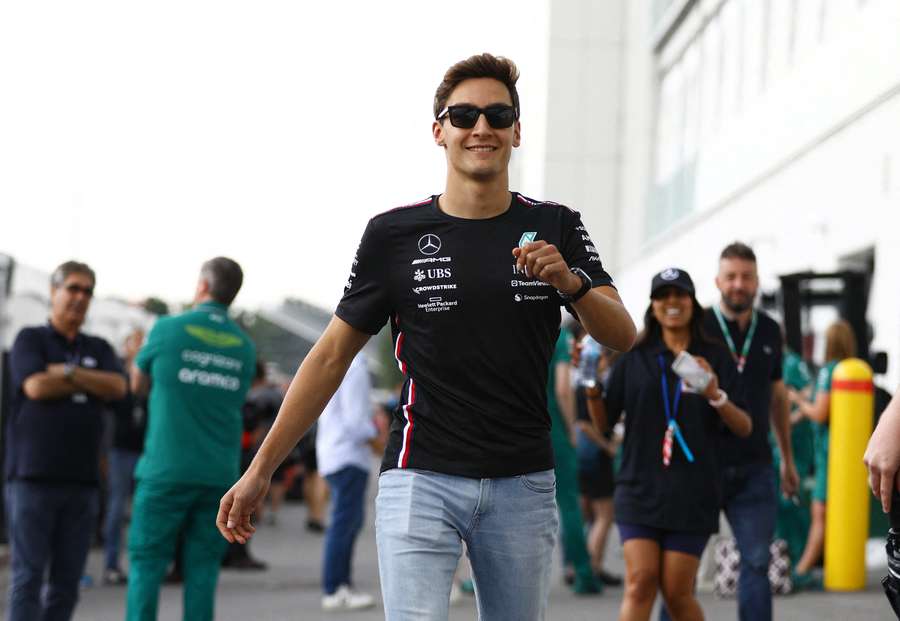 Mercedes' George Russell ahead of the Grand Prix