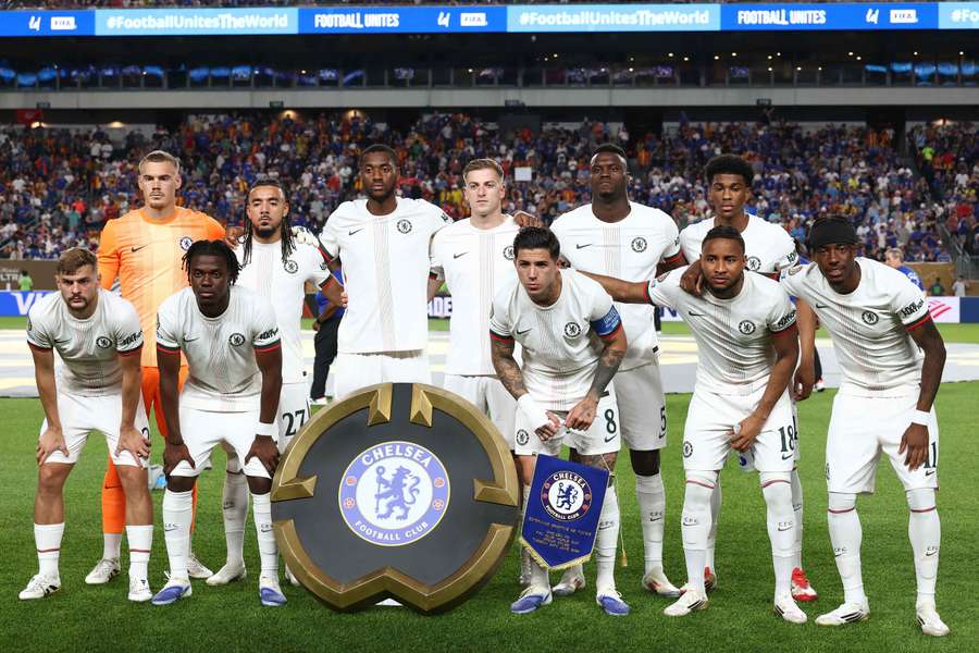 Il Chelsea prima dell'inizio della partita