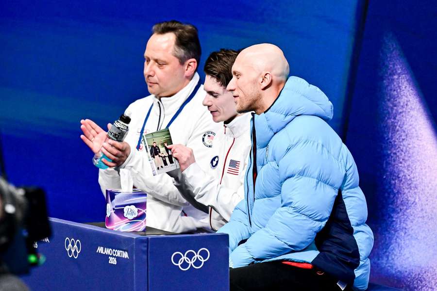 Američan Maxim Naumov se svým choreografem Benoitem Richaudem.