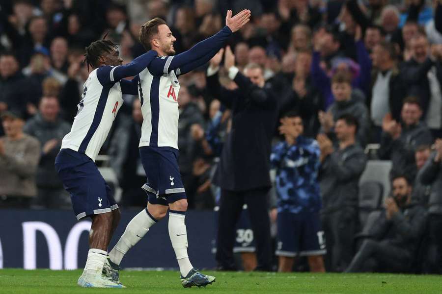 Maddison celebrando su gol ante el Villa