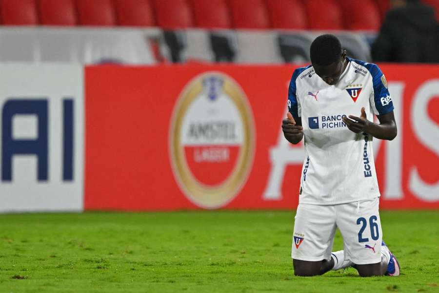 Josué Caicedo, en su partido de debut en la Libertadores
