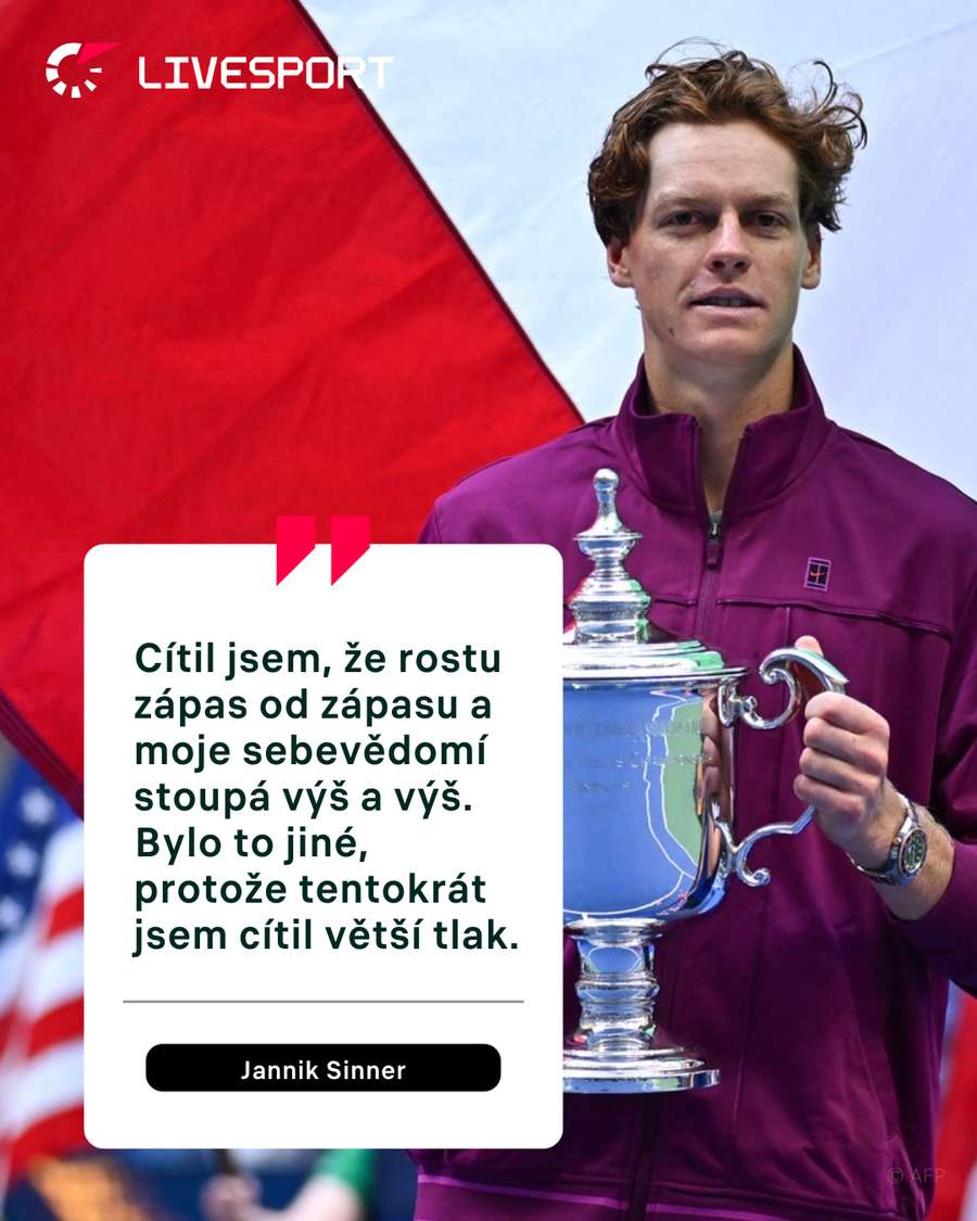 Sinner o působení na US Open.